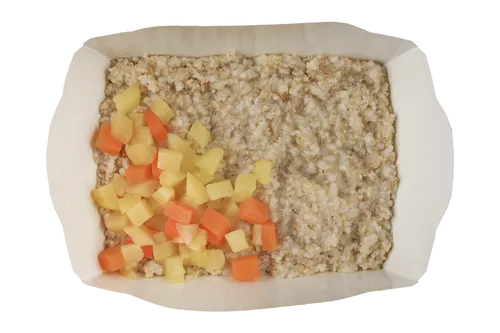Каша пшеничная с киноа и фруктовым конфитюром 