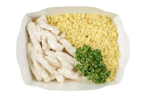 Индейка в сливочном соусе с кускусом