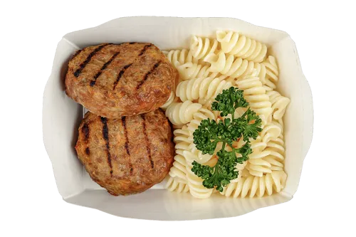 Бифштекс из говядины с макаронами