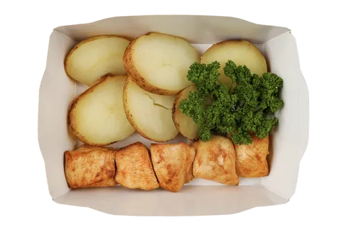 Шашлычок куриный и соте из овощей