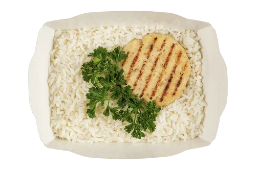 Котлета из горбуши с рисом и соусом "Тар-тар"