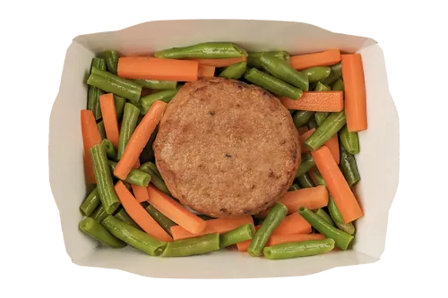 Котлета куриная с жульеном и стручковой фасолью 