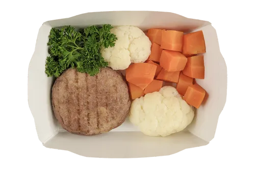 Бифштекс из говядины с запеченными овощами в сметане