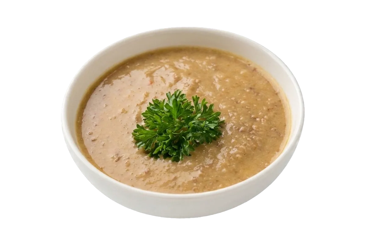 Крем-суп из красной чечевицы с индейкой и овощами