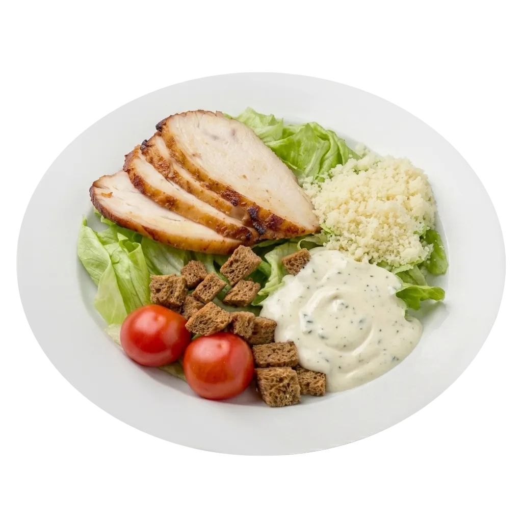 Салат "Цезарь" с сочной курицей и хрустящими гренками