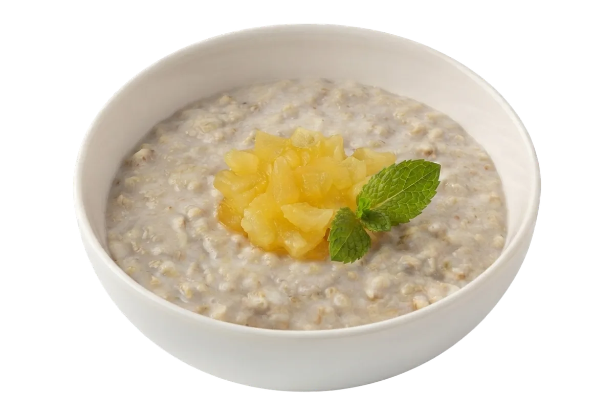 Овсяная каша на безлактозном молоке с фруктовым конфитюром
