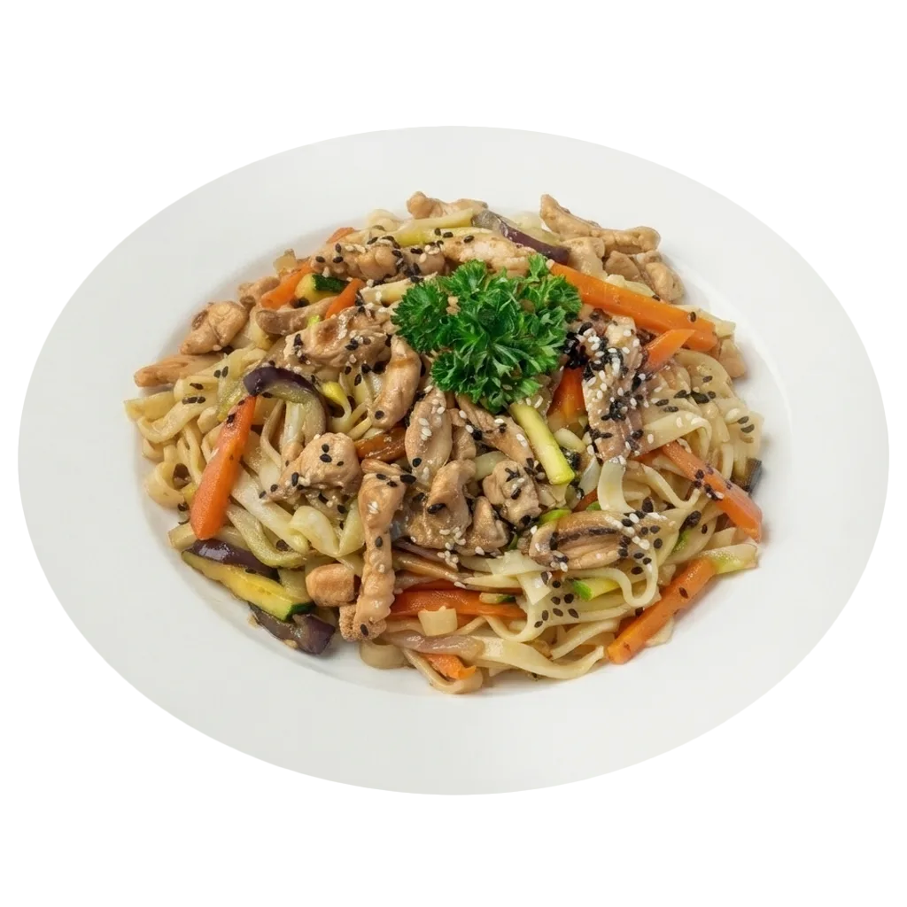 Лапша удон с курицей и овощами Wок